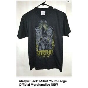 Atreyu Black T-Shirt Youth Large Official Merchandise NEW